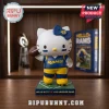 Hello Kitty x Los Angeles Rams acrylic plaque featuring the character wearing a blue and yellow football uniform with a ball.