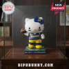 Hello Kitty x Los Angeles Rams Acrylic Plaque featuring the character in a Rams jersey holding a football on a green base.