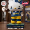 Hello Kitty x Los Angeles Rams Acrylic Plaque features Hello Kitty in a team jersey holding a football on a field base.