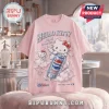 Hello Kitty x Pepsi Cream Soda 2026 T-shirt featuring a pink crewneck with a winged Hello Kitty and soda can illustration.