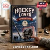Hockey Lover 24-Piece Acrylic Ornament Advent Calendar box features a hockey stick, helmet, net, and blue stadium background.