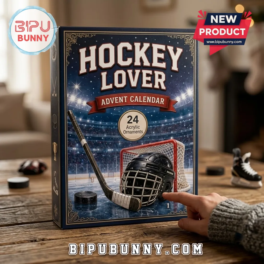 Hockey Lover 24-Piece Acrylic Ornament Advent Calendar Hockey Lover 24-Piece Acrylic Ornament Advent Calendar