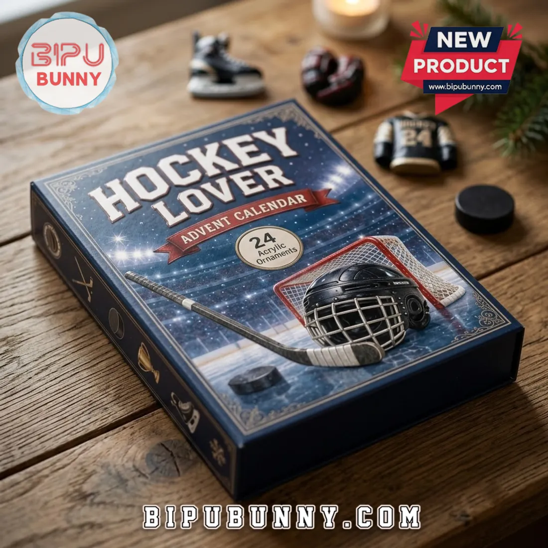 Hockey Lover 24-Piece Acrylic Ornament Advent Calendar Hockey Lover 24-Piece Acrylic Ornament Advent Calendar