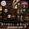 Horror Movie Character 2026 Halloween Advent Calendar box with hanging miniature character keychains on a display rack.