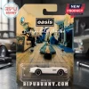 Hot Wheels Oasis Definitely Maybe BMW 507 white diecast car in original blister packaging featuring album cover artwork.