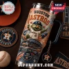 Houston Astros 40oz YETI Tumbler with Straw featuring Orbit mascot, Minute Maid Park, and World Series championship details.