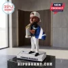 Houston Astros Yordan Alvarez resin bobblehead figure wearing a white cap, holding a trophy with a draped team flag.