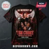 In Memorial Of Tim Curry 1946 - 2026 Tribute Shirt featuring character collage, wings, and red smoke on a black background.