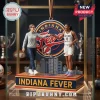 Indiana Fever Coach and Player Christmas ornament featuring a coach and athlete fist-pumping over a team logo base.