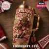 Indiana Hoosiers Go Hoosiers 40oz Stanley Tumbler featuring a 3D embossed mascot, team logo, and gold-toned finish.