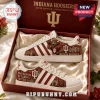 Indiana Hoosiers NCAA Mascot Casual Shoes in white and maroon, featuring basketball graphics inside a branded collector box.