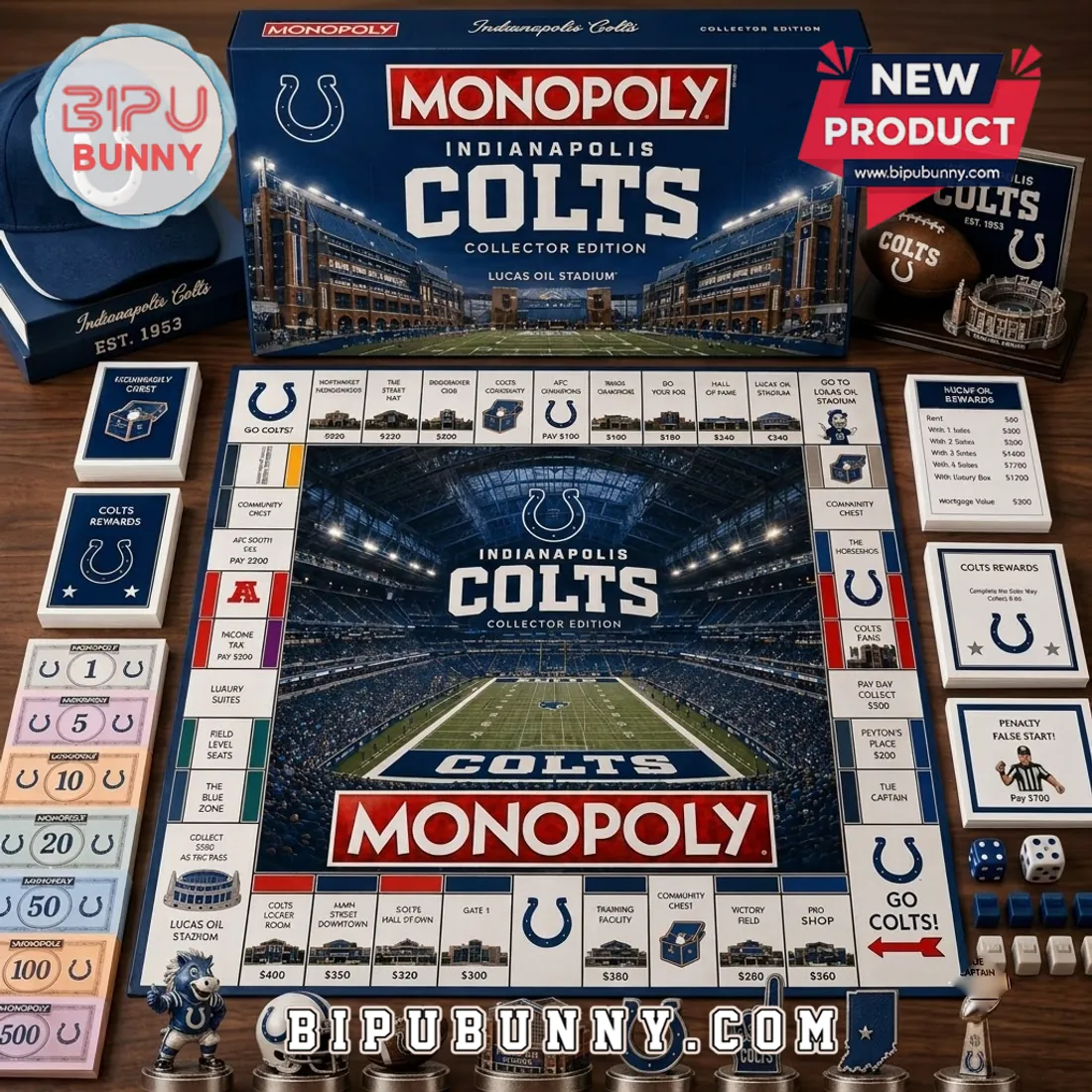 Indianapolis Colts Monopoly Collector Edition Board Game Indianapolis Colts Monopoly Collector Edition Board Game