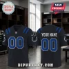 Indianapolis Colts Rivalries 2026 Black Football Jersey featuring blue shoulder stripes and custom number 00 back and front.