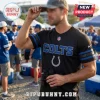 Indianapolis Colts Rivalries Black Performance Shirt featuring blue team lettering and a horseshoe logo on the front.