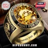 Iowa Hawkeyes 2026 Championship Limited Edition Ring with a gold finish, large yellow central stone, and black detailing.