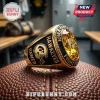 Iowa Hawkeyes 2026 Championship Limited Edition Ring featuring a gold band, yellow faceted stone, and black side inlay.