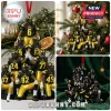 Iowa Hawkeyes 2026 Football Team Christmas ornament featuring miniature players in black and gold uniforms on a tree.