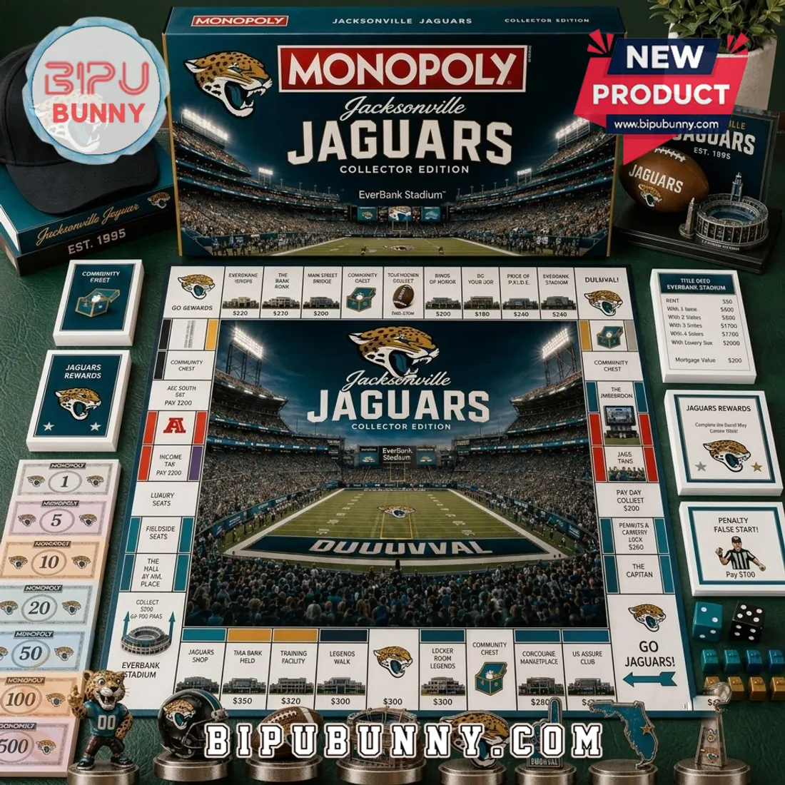 Jacksonville Jaguars Monopoly Collector Edition Board Game Jacksonville Jaguars Monopoly Collector Edition Board Game