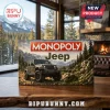 Jeep Monopoly Collector Edition board game box featuring a gray SUV on a rocky mountain trail against a window background.