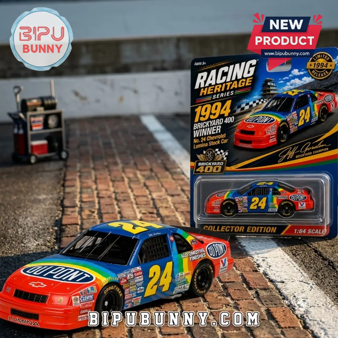 Jeff Gordon Brickyard 400 Winner Chevrolet Lumina Diecast Car Jeff Gordon Brickyard 400 Winner Chevrolet Lumina Diecast Car