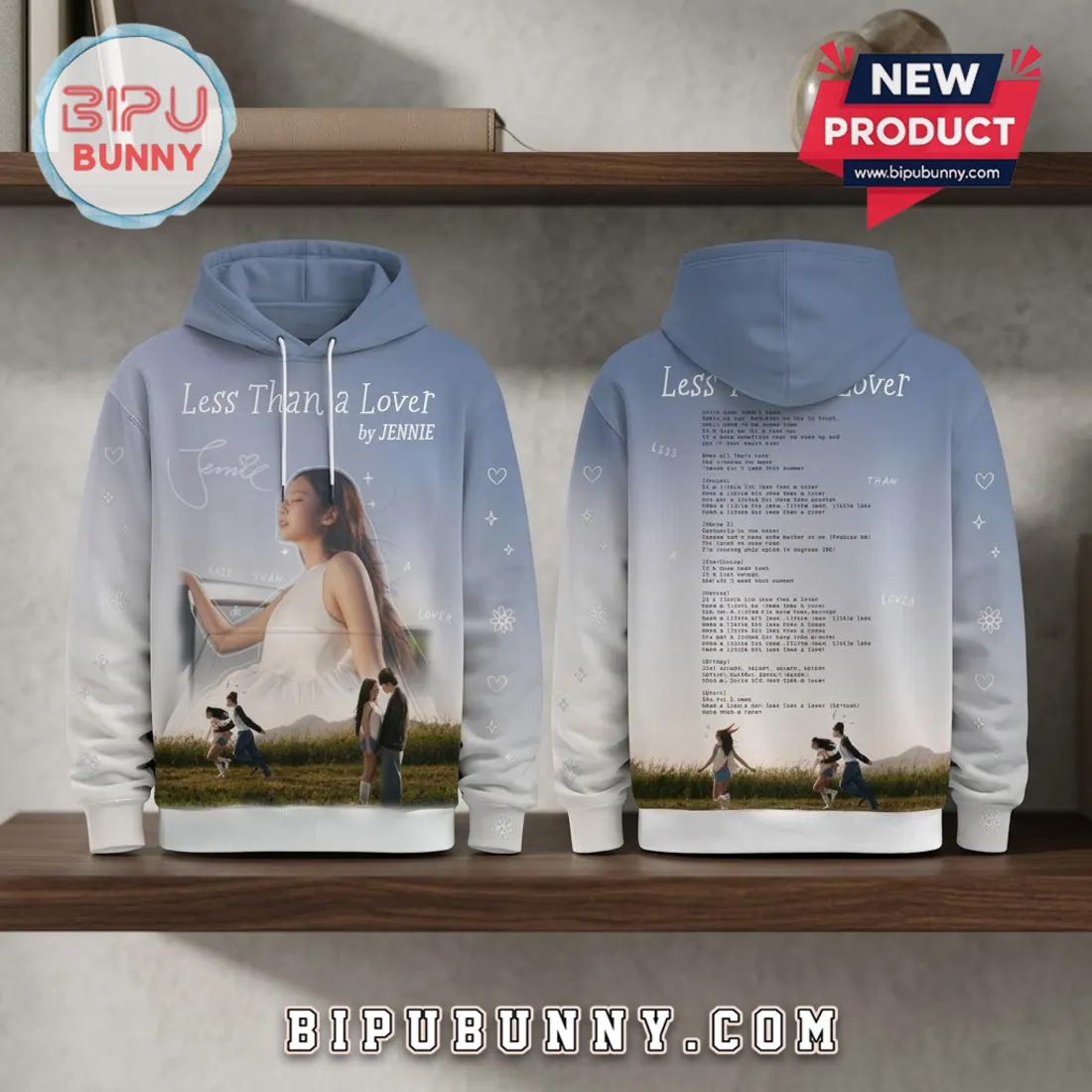 Jennie Less Than A Lover Blue Hoodie Jennie Less Than A Lover Blue Hoodie