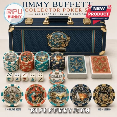 Jimmy Buffett 300-Piece Embossed Poker Set