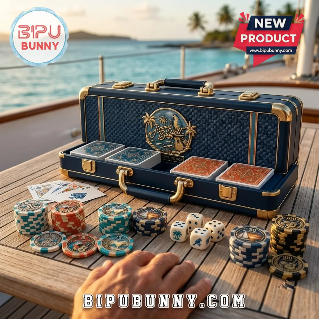 Jimmy Buffett 300-Piece Embossed Poker Set Jimmy Buffett 300-Piece Embossed Poker Set