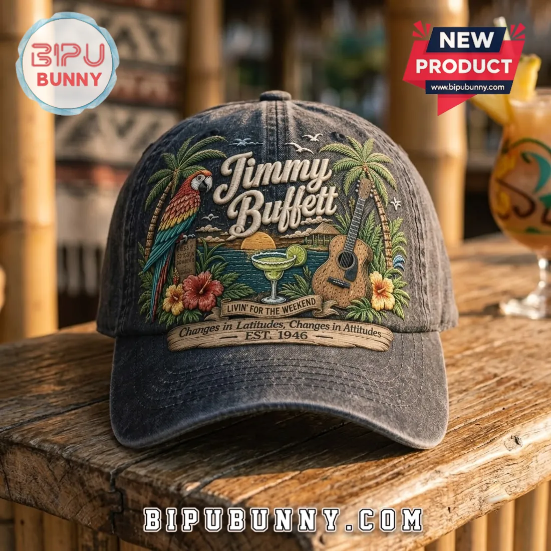 Jimmy Buffett Premium Charcoal Baseball Cap Jimmy Buffett Premium Charcoal Baseball Cap