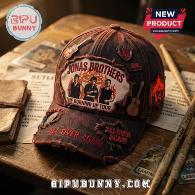 Jonas Brothers Burning Up Tour Distressed Baseball Cap