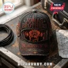Jonas Brothers Burning Up Tour Distressed Black Cap featuring band member portraits, red text, and embroidered JB logos.
