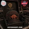 Jonas Brothers Burning Up Tour Distressed Black Cap featuring band member photos, gold JB logos, and red text in a box.