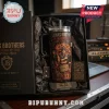 Jonas Brothers The Burning Up Tour Stanley Tumbler 40oz in a black gift box with band graphics, straw, and accessories.