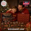 Kansas City Chiefs Christmas Advent Calendar 2026 with 24 numbered doors and miniature team-themed ornaments on a table.