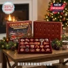 Kansas City Chiefs Christmas Advent Calendar 2026 with 24 collectible team ornaments displayed on a wooden table.