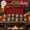 Kansas City Chiefs Halloween 24-Piece Advent Calendar featuring ghost figurines with team branding on a wooden fireplace.