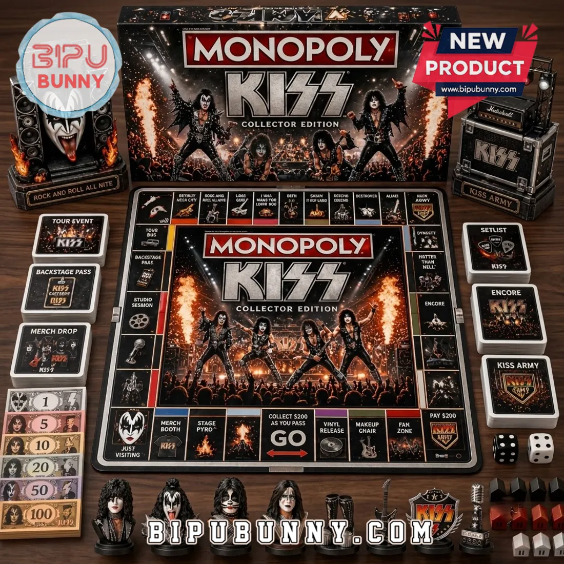KISS Rock Band Collector Edition Monopoly Board Game KISS Rock Band Collector Edition Monopoly Board Game