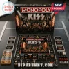 KISS Rock Band Collector Edition Monopoly Board Game featuring custom tokens, game board, and themed money on black surface.