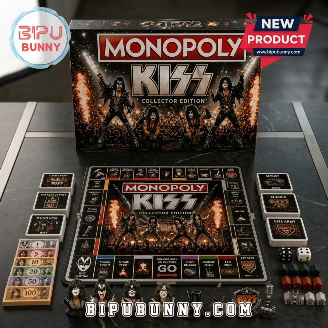 KISS Rock Band Collector Edition Monopoly Board Game KISS Rock Band Collector Edition Monopoly Board Game