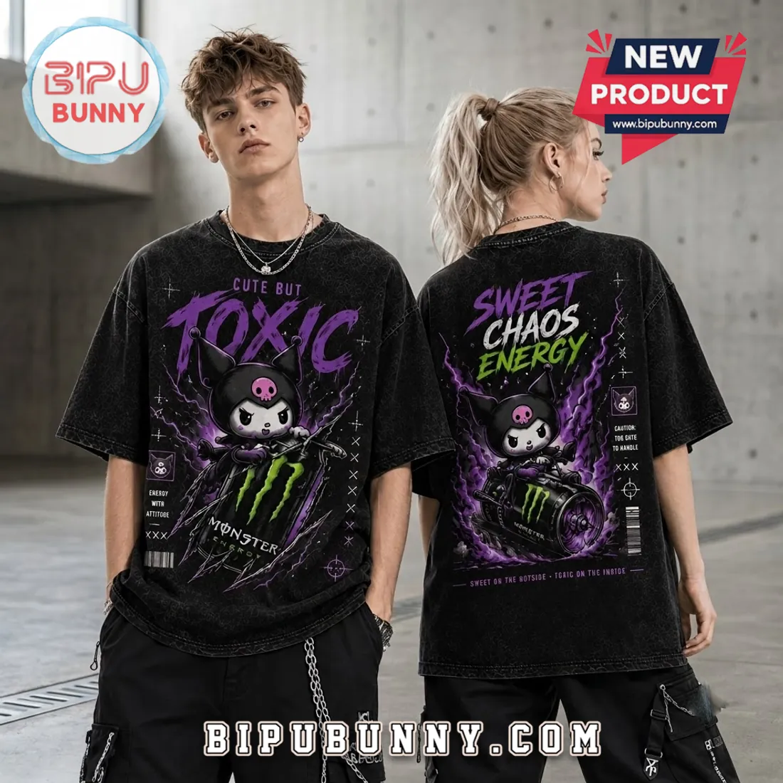 Kuromi Monster Energy Kawaii Goth T-Shirt Kuromi Monster Energy Kawaii Goth T-Shirt