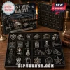 Las Vegas Raiders 24-Piece Ornament Christmas Advent Calendar featuring miniature team-themed figures in a black grid box.