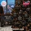 Las Vegas Raiders 24-Piece Ornament Christmas Advent Calendar featuring silver and black team-themed holiday tree decorations.