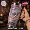 Led Zeppelin Stairway to Heaven 40oz YETI Tumbler featuring angelic figures, celestial art, and band logos on steel cup.