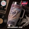 Led Zeppelin Stairway to Heaven 40oz YETI Tumbler featuring an angelic figure, zeppelin, and embossed band symbols.