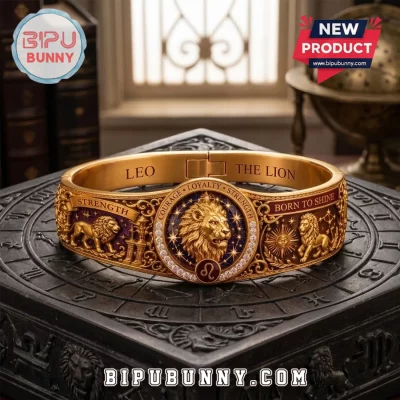 Lion Strength Horoscope Engraved Bracelet