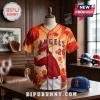 Los Angeles Angels x Naruto Baseball Jersey 2026 featuring orange smoke patterns, red text, and anime character graphic.