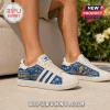Los Angeles Chargers Adidas Lace Casual Sneakers featuring blue and white team graphics, lightning bolts, and text.