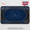 Los Angeles Dodgers 500-Piece Professional Poker Set mat featuring navy blue stadium motifs, gold laurel wreaths, and LA logo.
