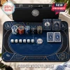 Los Angeles Dodgers 500-Piece Professional Poker Set with branded chips, playing cards, dice, and a blue felt gaming mat.