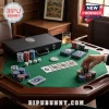 Los Angeles Dodgers 500-Piece Professional Poker Set with chips, playing cards, and a black carrying case on a green table.