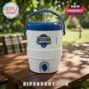 Los Angeles Dodgers Back-to-Back World Series Champions mini cooler featuring a blue handle, lid, and spigot on white base.